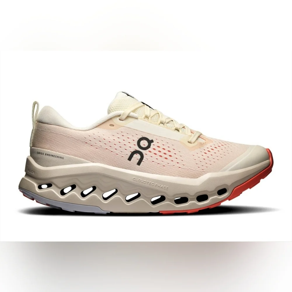 Size 9 On CloudsurferTrail 2. Running Women's White and Coral Athletic Shoes - Picture 3 of 11